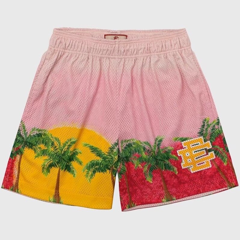 EE print shorts logo sweatpants mesh drawstring American shorts