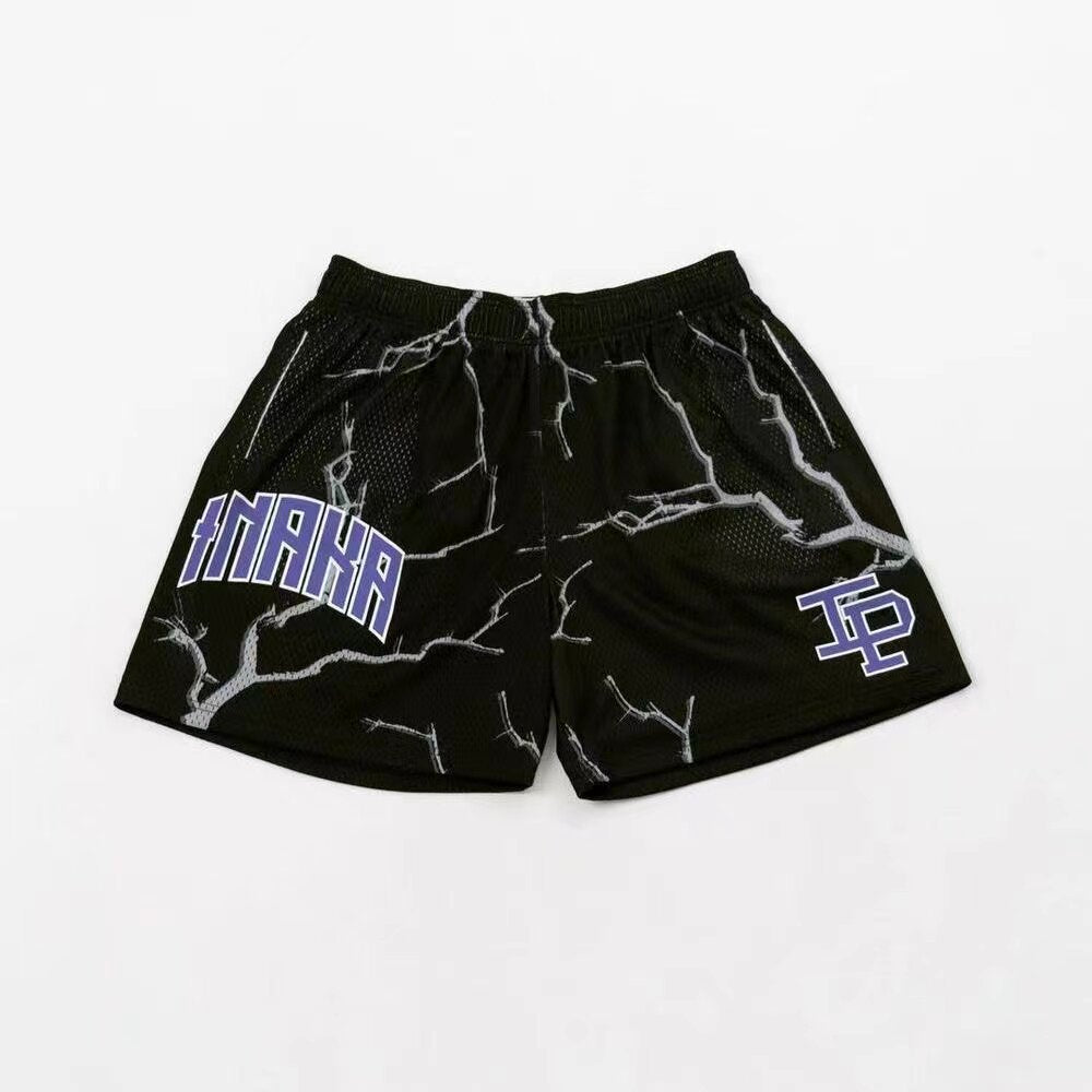 New EE American casual fitness shorts muscular men sports quarter pants mesh breathable style European and American stars with the same style