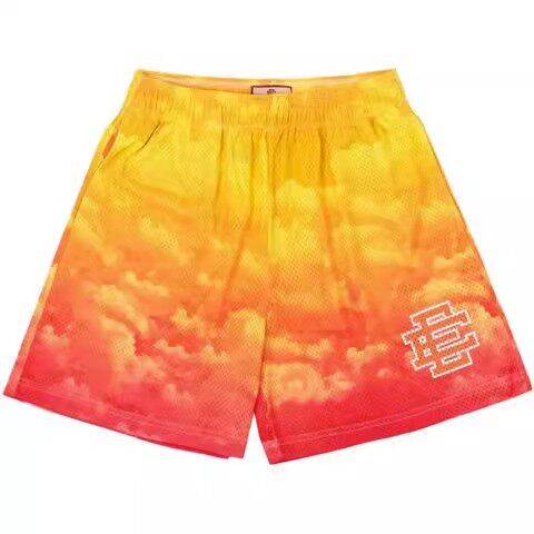 New EE American casual fitness shorts muscular men sports quarter pants mesh breathable style European and American stars with the same style