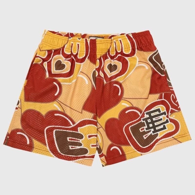 EE print shorts logo sweatpants mesh drawstring American shorts