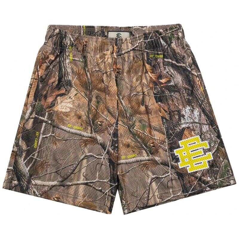 EE print shorts logo sweatpants mesh drawstring American shorts