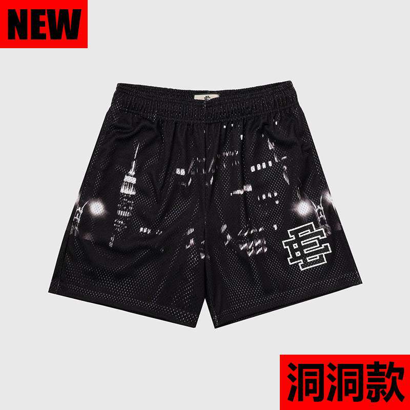 New EE American casual fitness shorts muscular men sports quarter pants mesh breathable style European and American stars with the same style