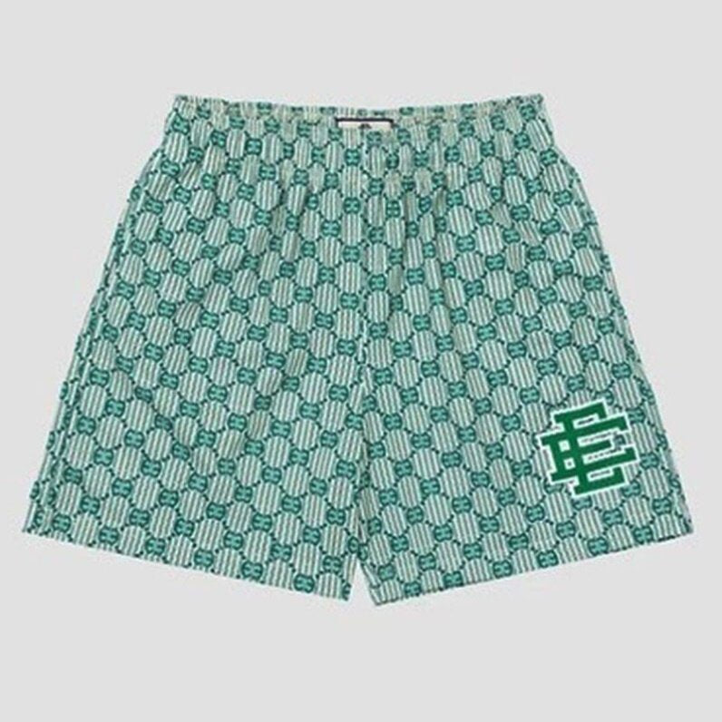 EE print shorts logo sweatpants mesh drawstring American shorts
