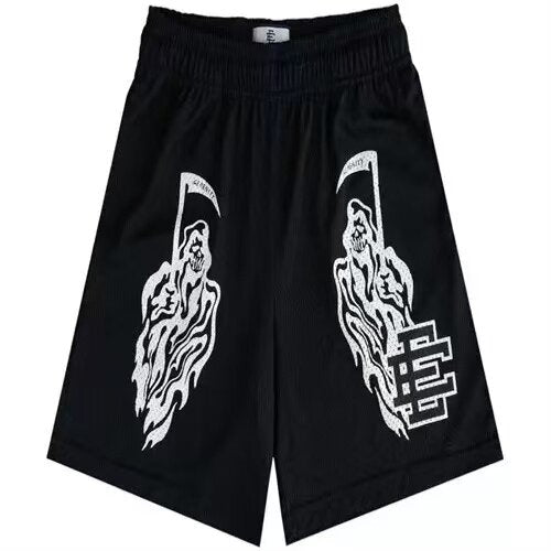 New EE American casual fitness shorts muscular men sports quarter pants mesh breathable style European and American stars with the same style