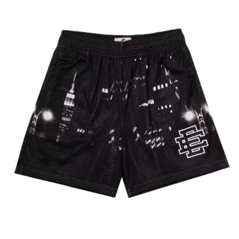 Cross-border exclusive for European code new sports mesh cloth shorts 3D digital printing trend beach pants male manufacturer wholesale
