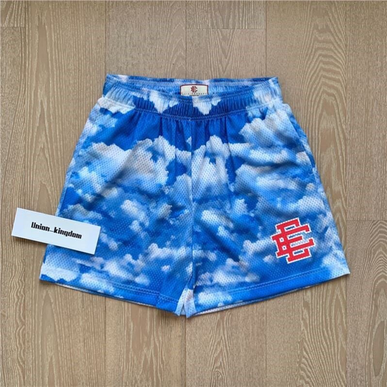 EE print shorts logo sweatpants mesh drawstring American shorts