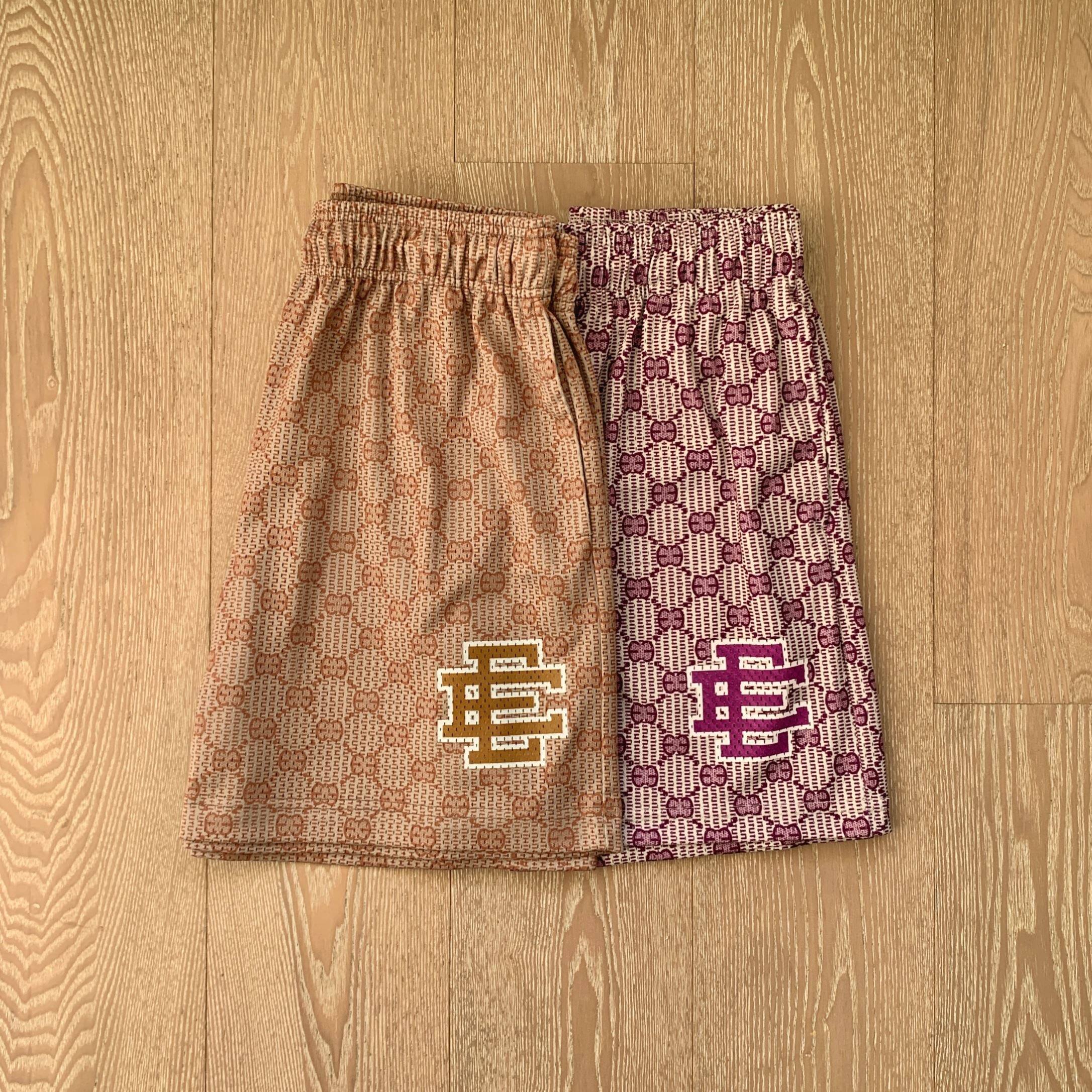 EE print shorts logo sweatpants mesh drawstring American shorts