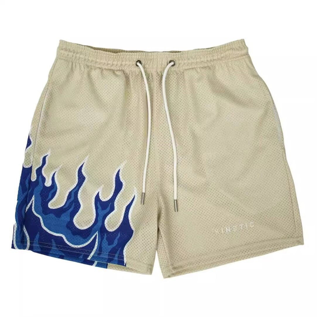 EE print shorts logo sweatpants mesh drawstring American shorts