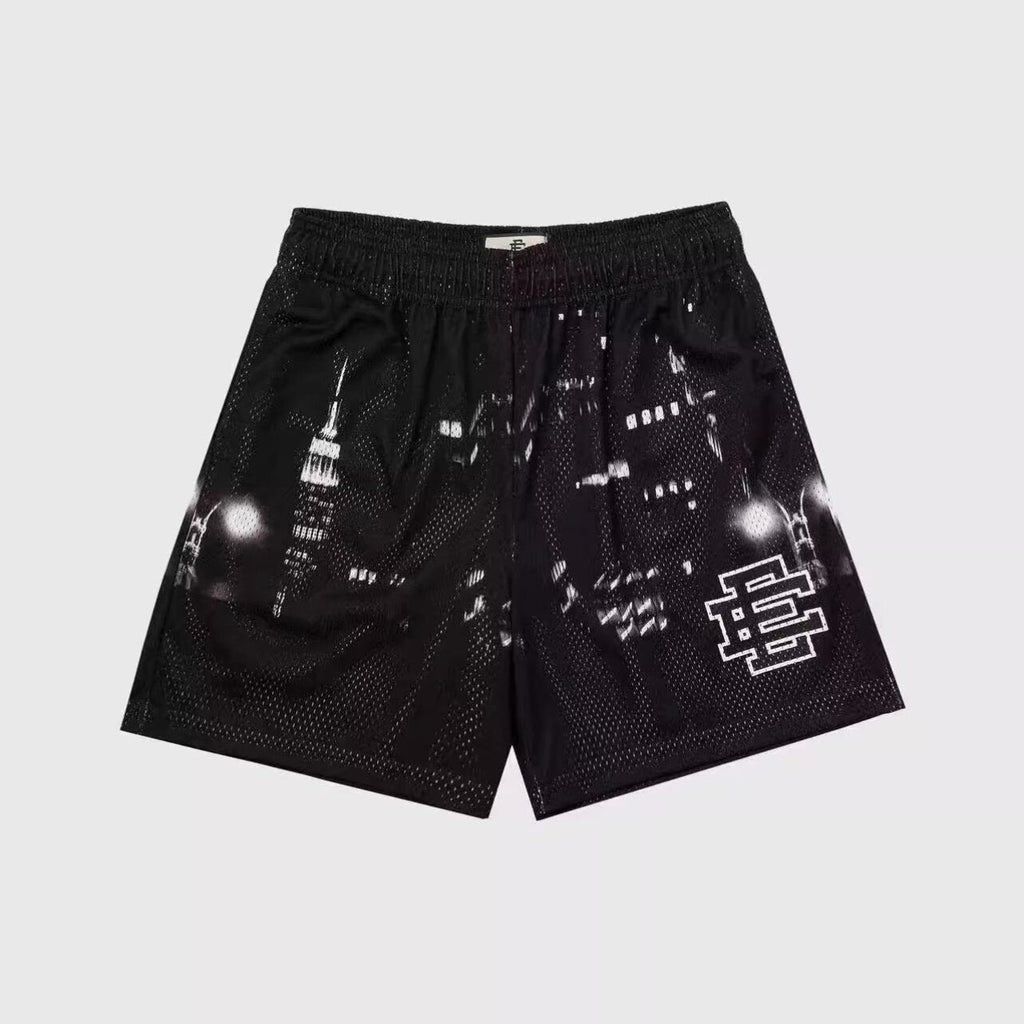 EE print shorts logo sweatpants mesh drawstring American shorts