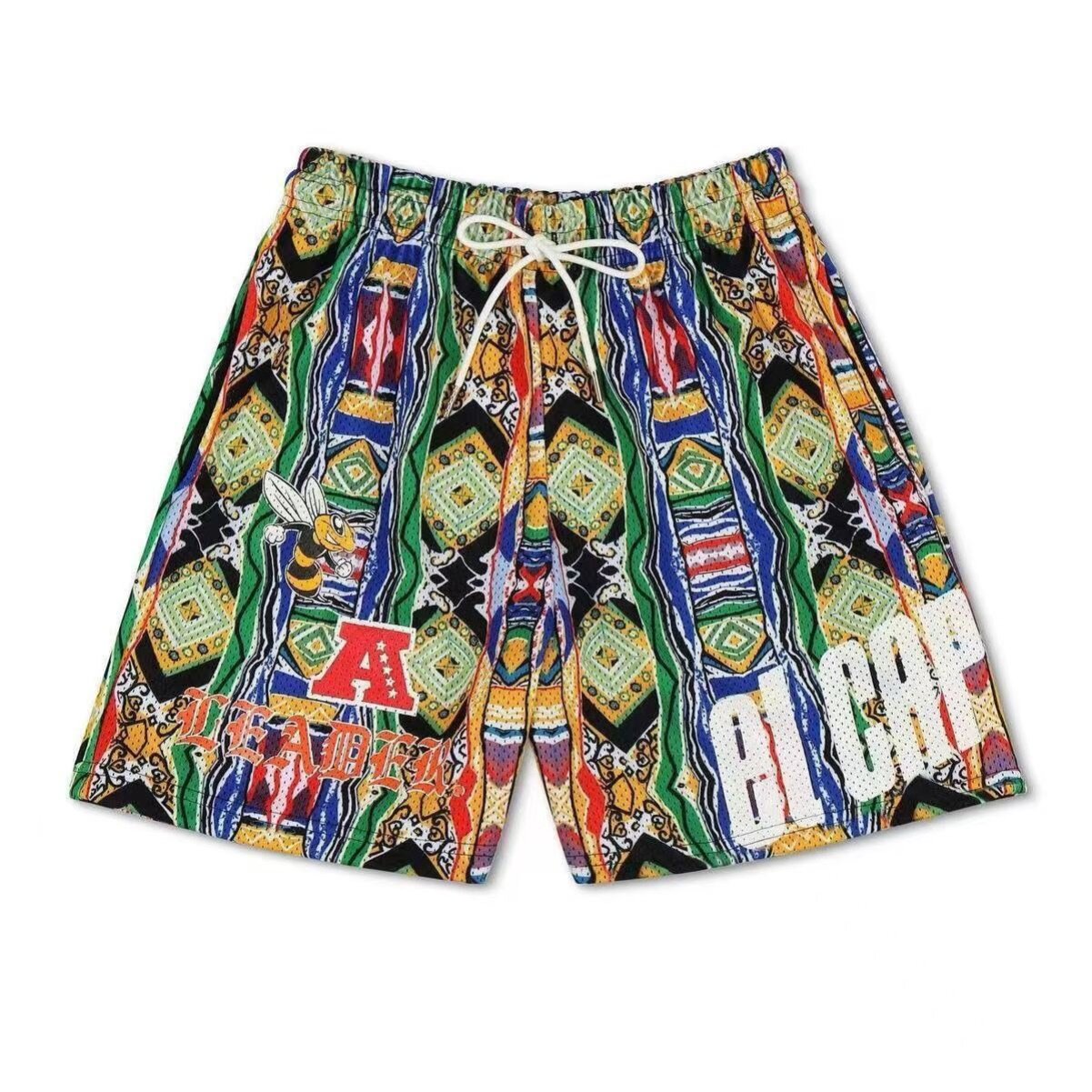 EE print shorts logo sweatpants mesh drawstring American shorts