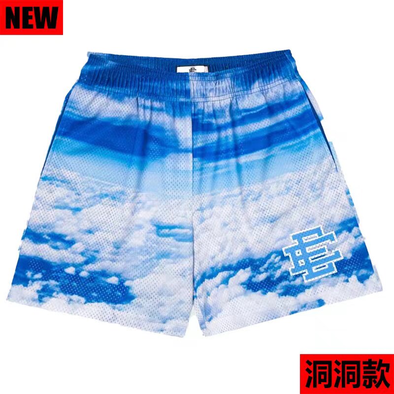 New EE American casual fitness shorts muscular men sports quarter pants mesh breathable style European and American stars with the same style
