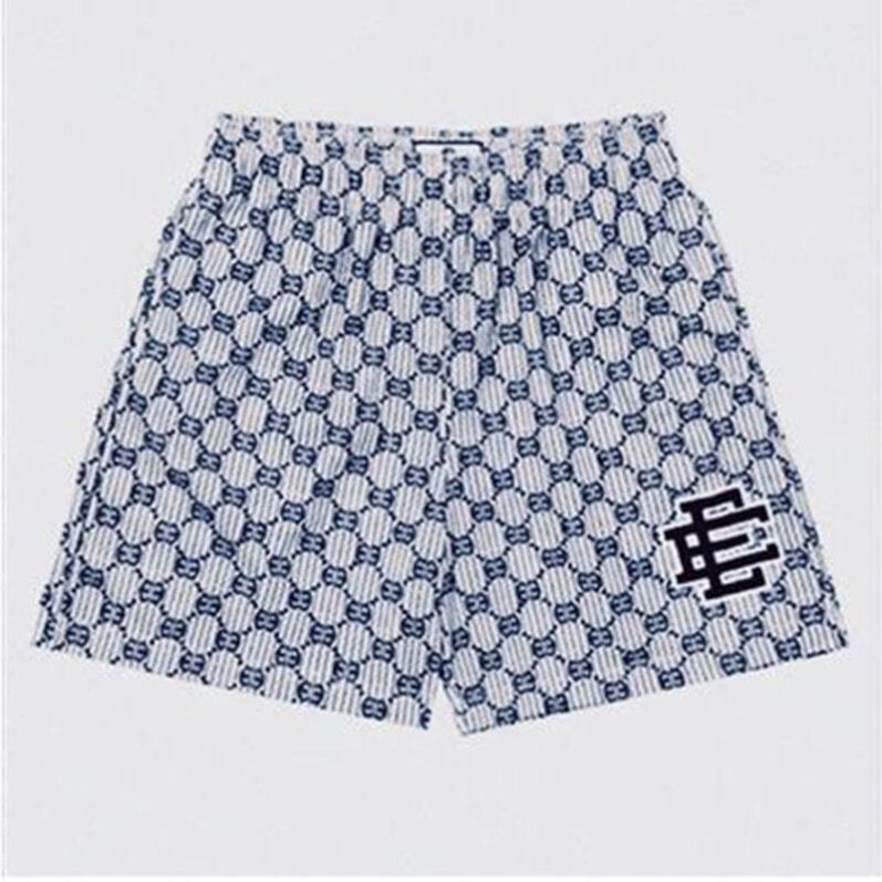 EE print shorts logo sweatpants mesh drawstring American shorts