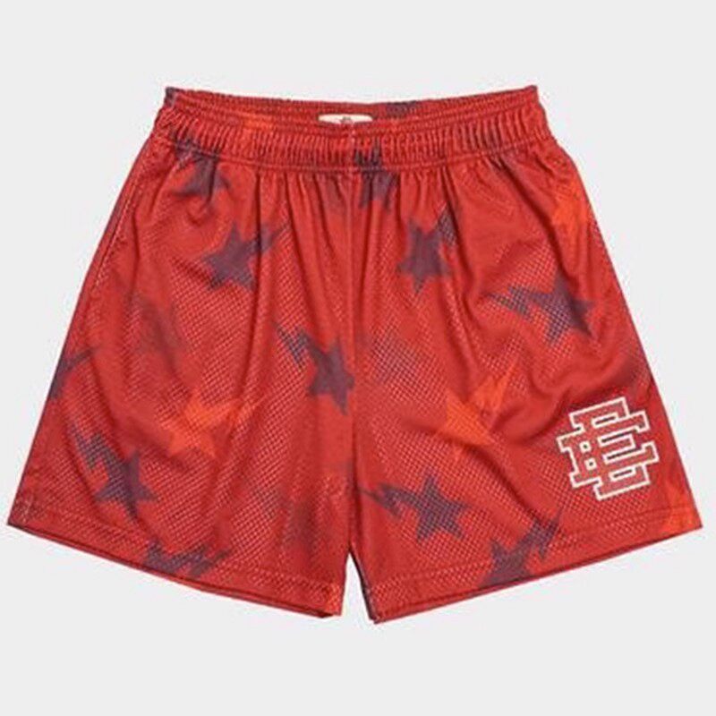 New EE American casual fitness shorts muscular men sports quarter pants mesh breathable style European and American stars with the same style