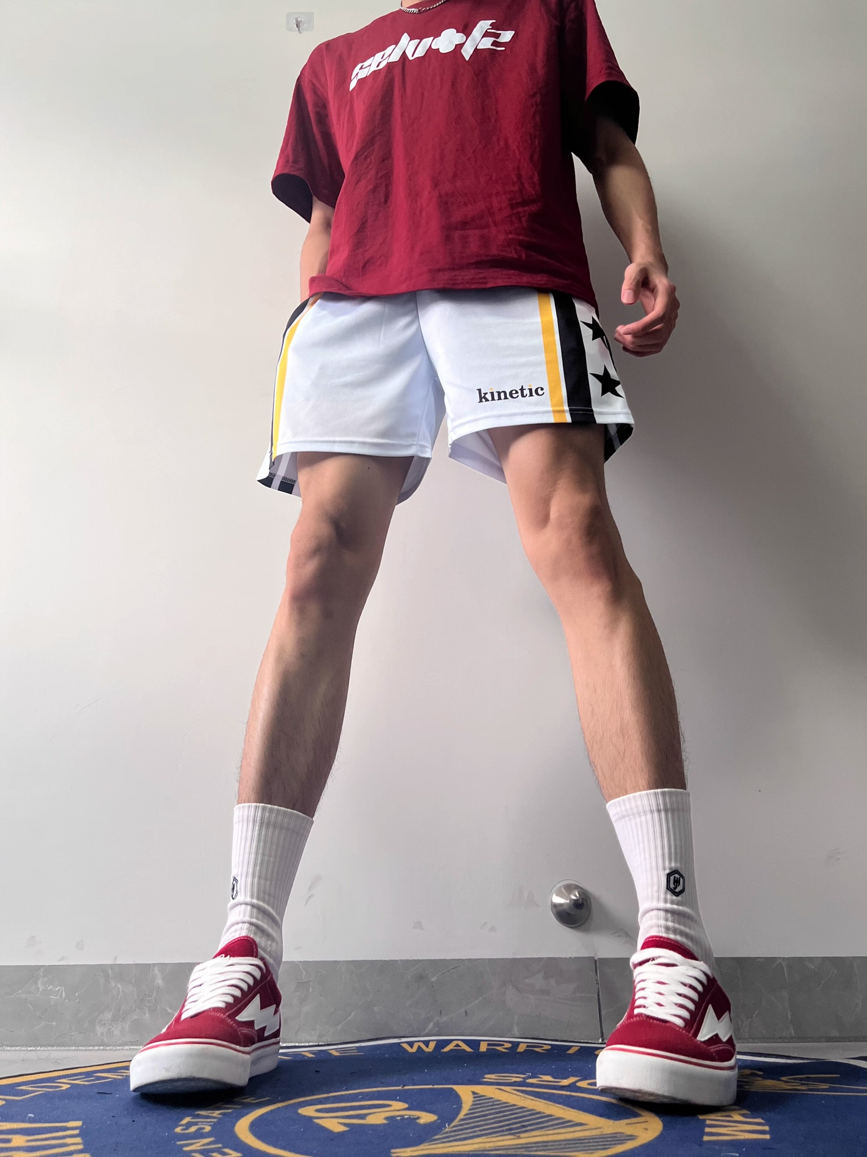 EE print shorts logo sweatpants mesh drawstring American shorts