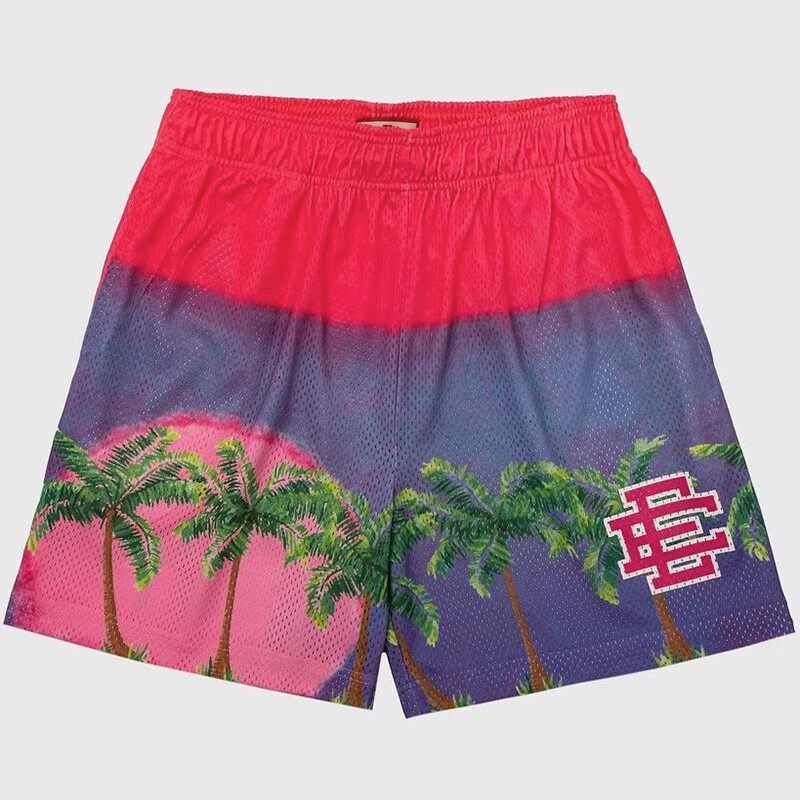 New EE American casual fitness shorts muscular men sports quarter pants mesh breathable style European and American stars with the same style