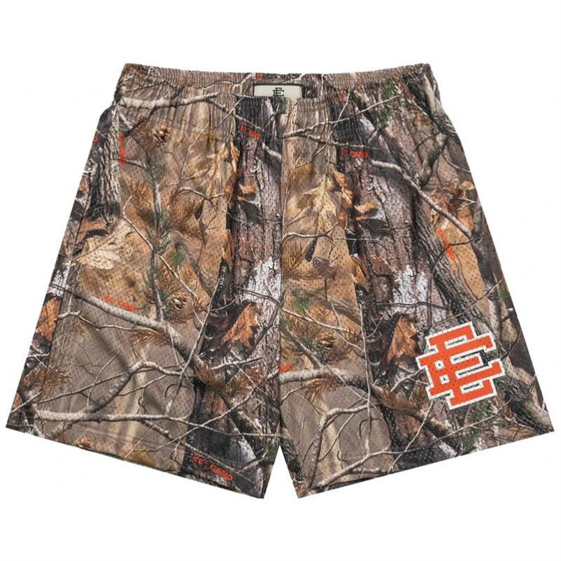 EE print shorts logo sweatpants mesh drawstring American shorts