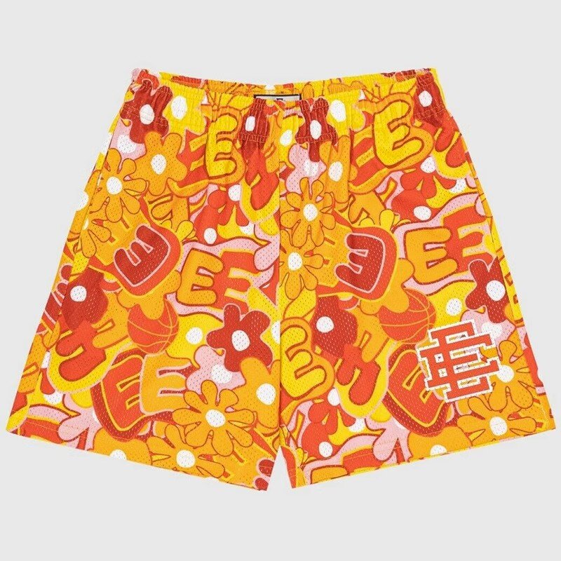 EE print shorts logo sweatpants mesh drawstring American shorts