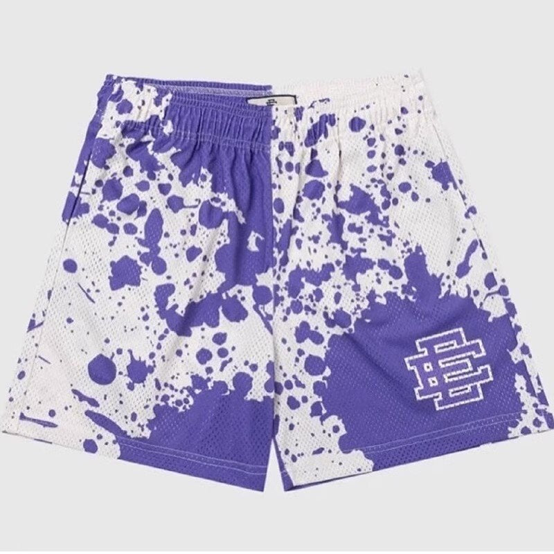 EE print shorts logo sweatpants mesh drawstring American shorts