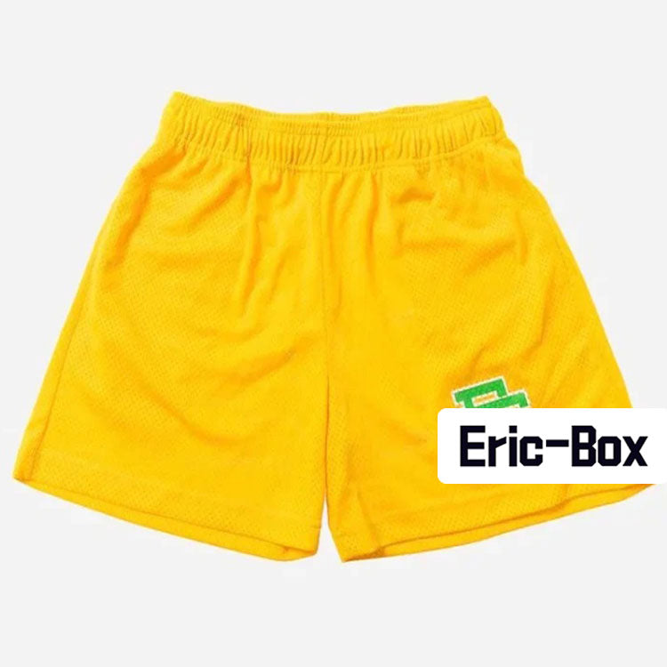Yellow Basic Mesh Shorts